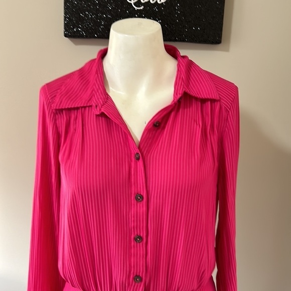 REVOLVE x FREE PEOPLE Everly Shirt Dress Pockets Pink Phenom Sz S - Picture 5 of 16